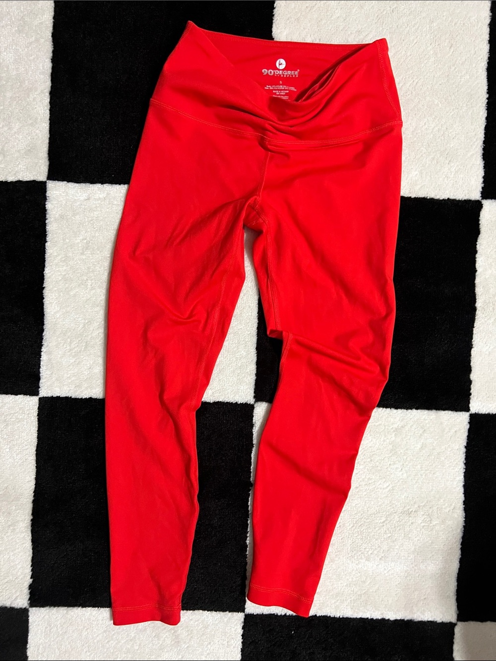 90 Degree By Reflex Bright Red womens Athletic Leggings